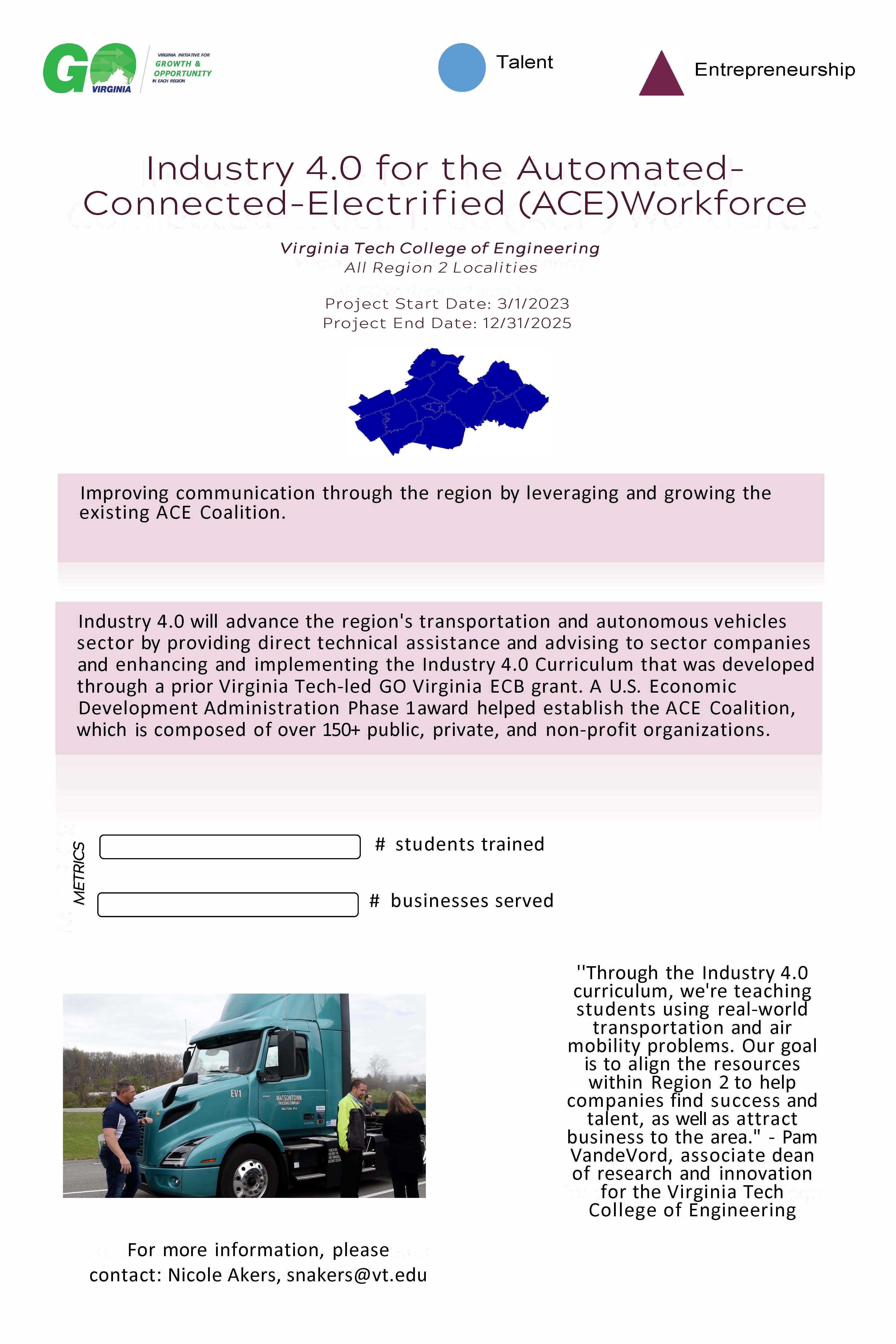 Poster for Industry 4.0 for the Automated-Connected-Electrified (ACE) Workforce