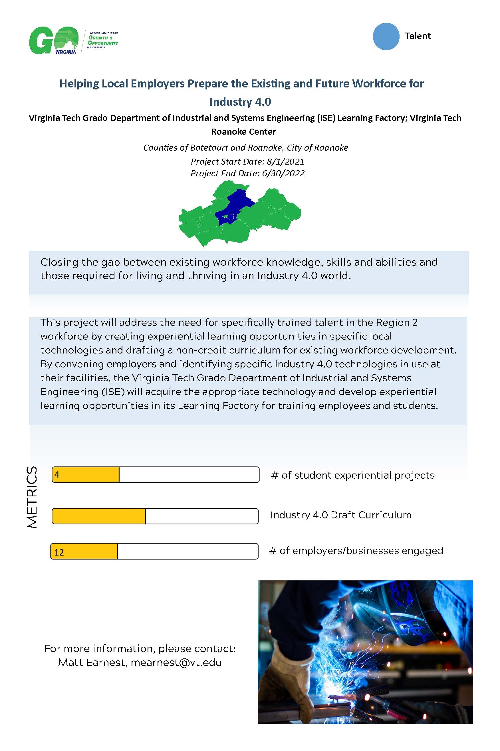 Helping Local Employers Prepare the Existing and Future Workforce for Industry 4.0 Poster