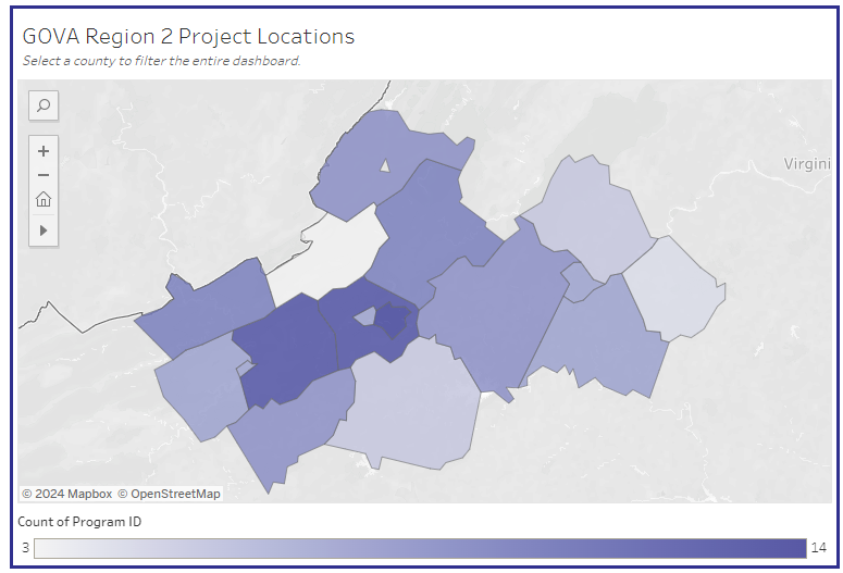 Screenshot of Tableau dashboard