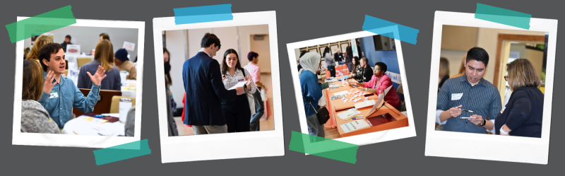 Photo collage showing students and young professionals at career fair events